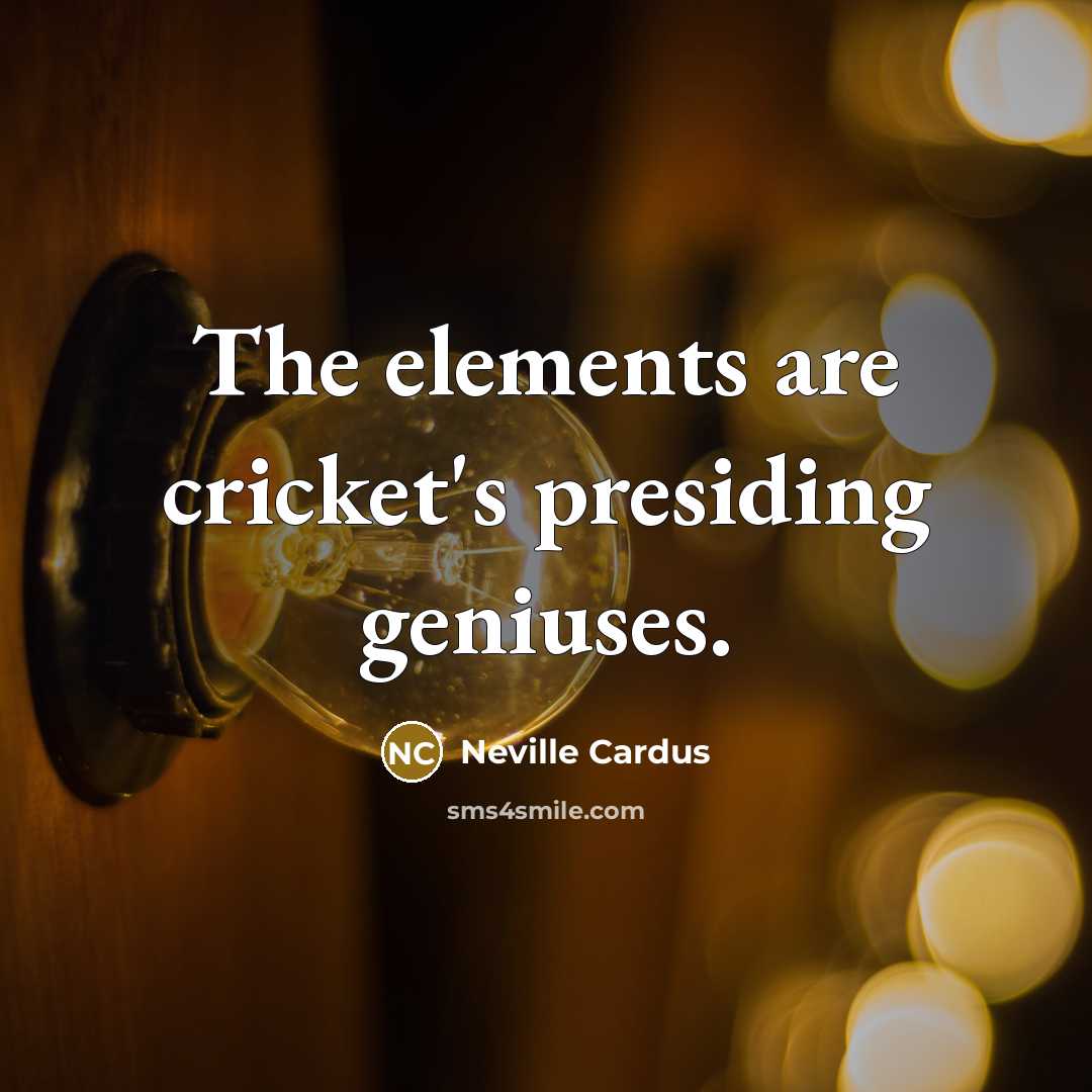 “The elements are cricket's presiding geniuses.…” quote by Neville Cardus