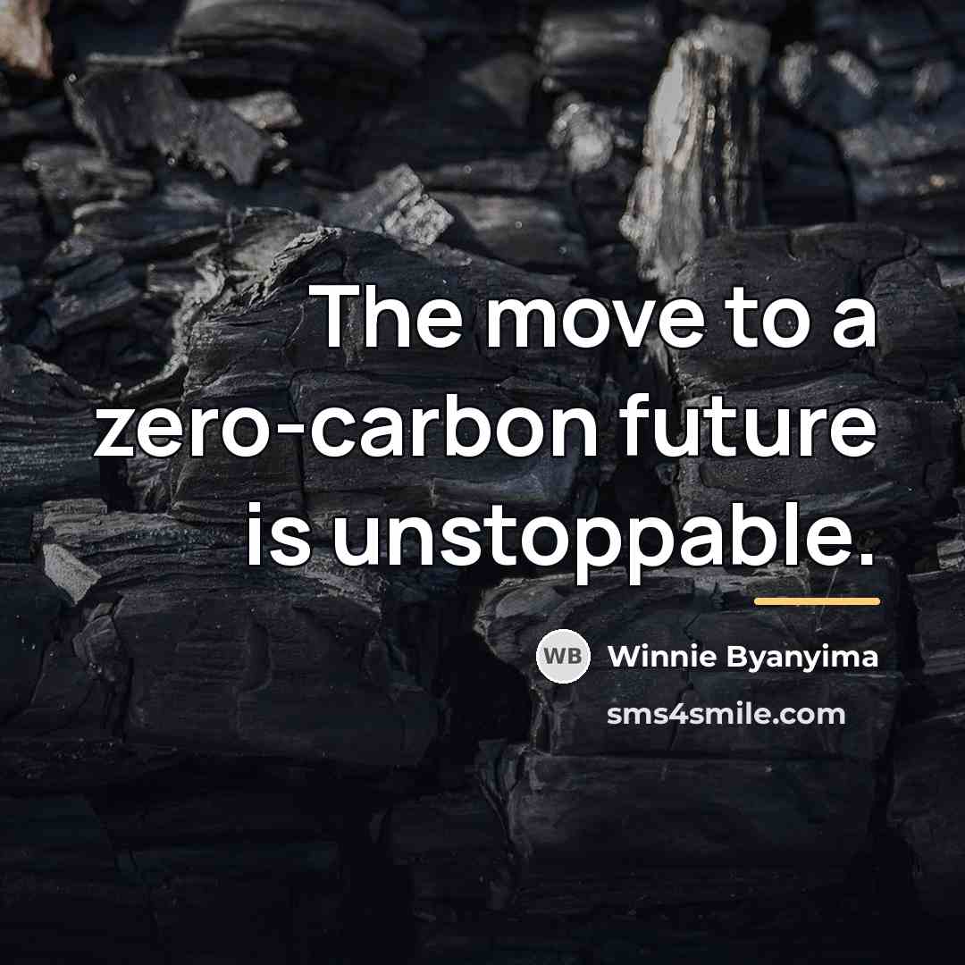 “The move to a zero-carbon future is unstoppable.…” quote by Winnie Byanyima