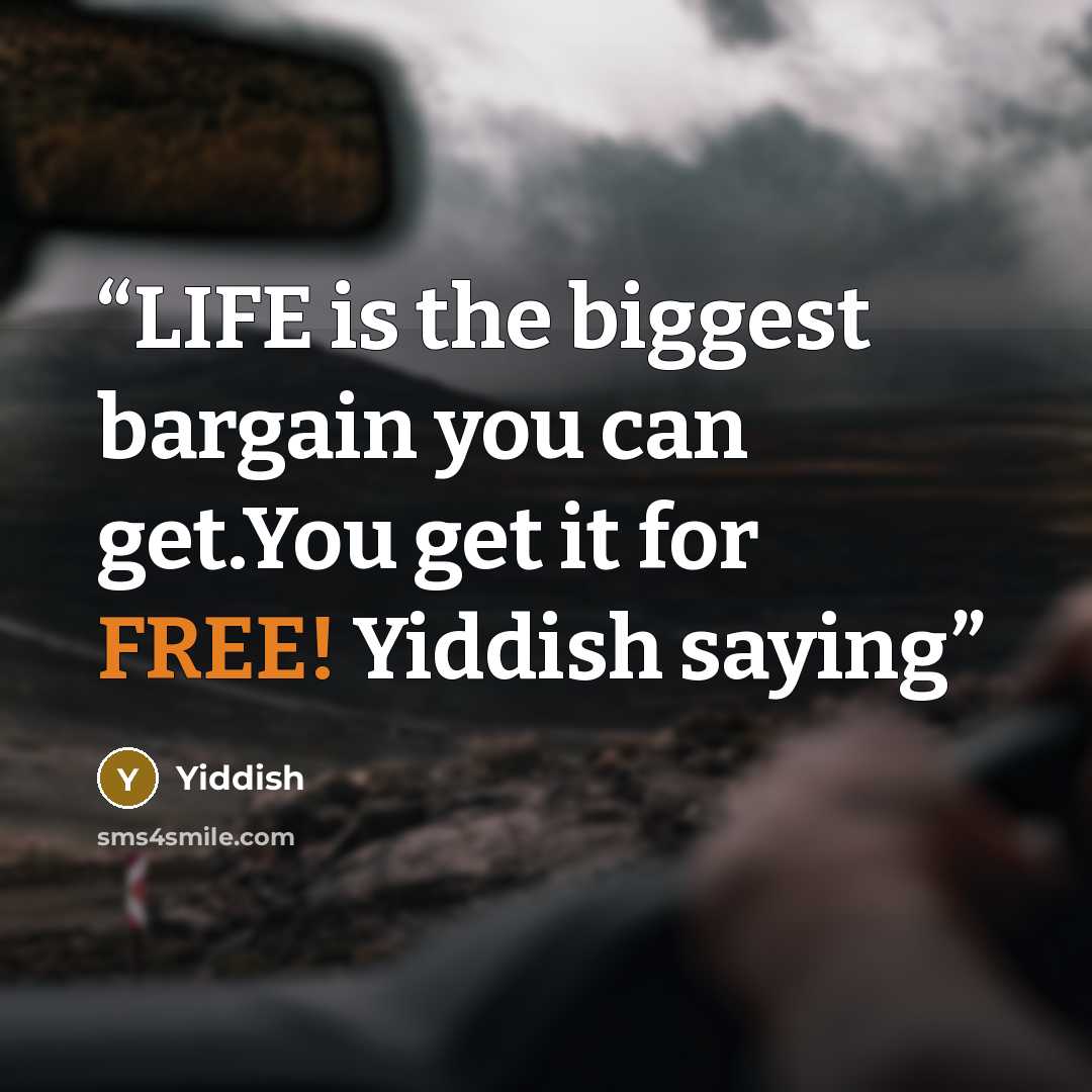 “LIFE is the biggest bargain you can get.You get it for FREE! Yiddish saying” quote by Yiddish