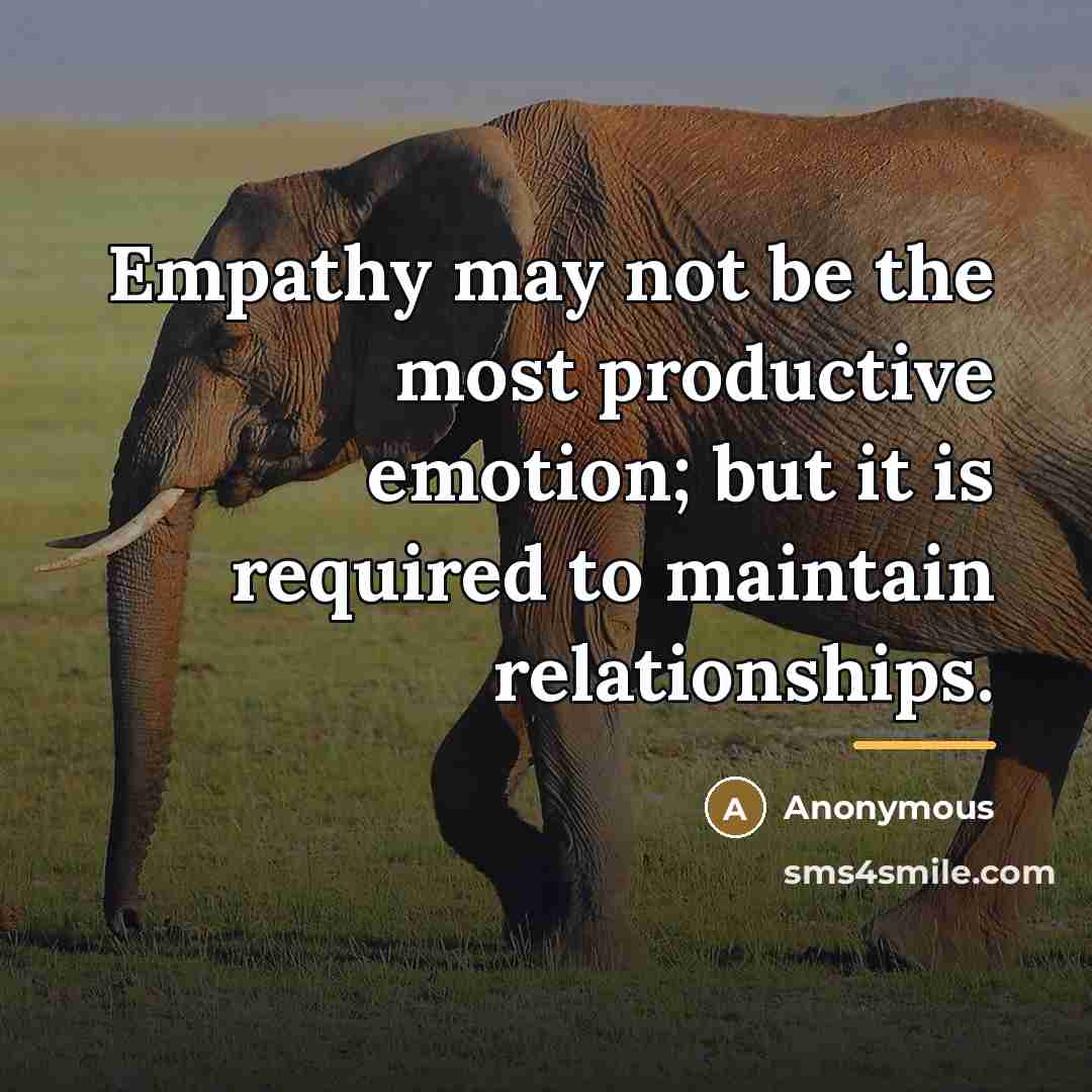 “Empathy may not be the most productive emotion; but it…” quote by Anonymous
