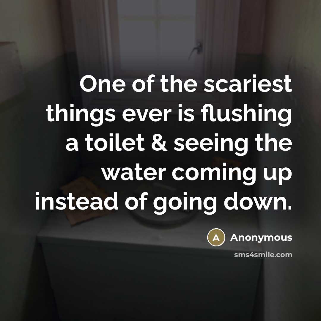 “One of the scariest things ever is flushing a toilet…” quote by Anonymous