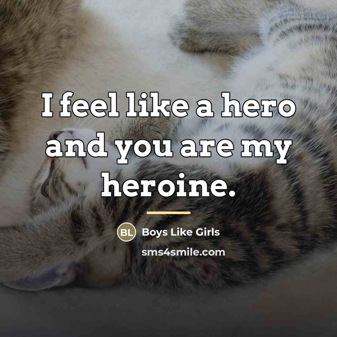 “I feel like a hero and you are my heroine.…” quote by Boys Like Girls