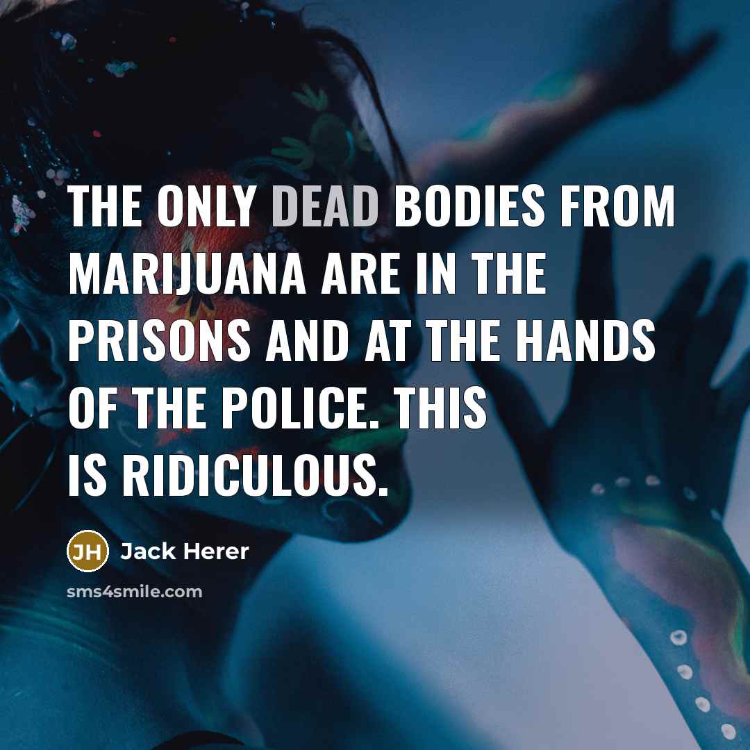 “The only dead bodies from marijuana are in the prisons…” quote by Jack Herer