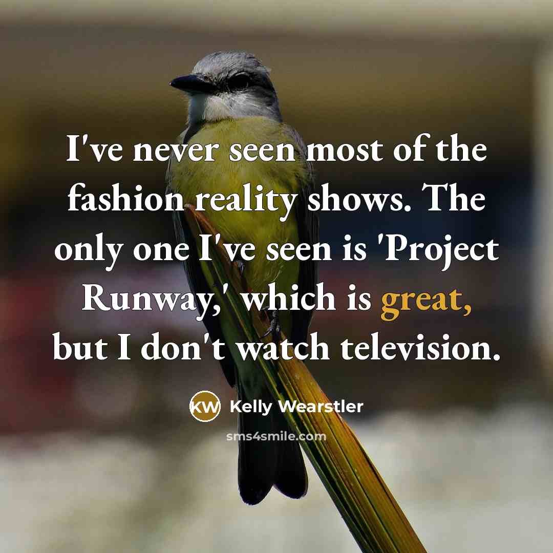 “I've never seen most of the fashion reality shows. The…” quote by Kelly Wearstler