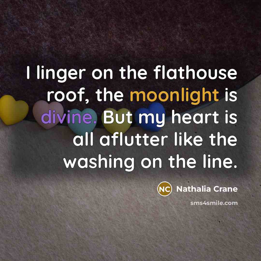 “I linger on the flathouse roof, the moonlight is divine.…” quote by Nathalia Crane