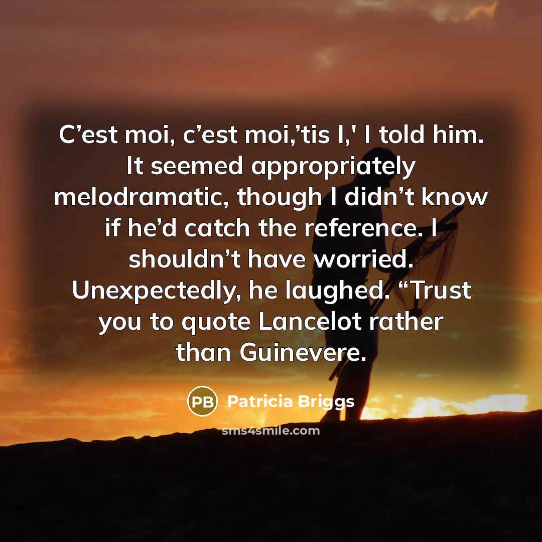 “C’est moi, c’est moi,’tis I,' I told him. It seemed…” quote by Patricia Briggs
