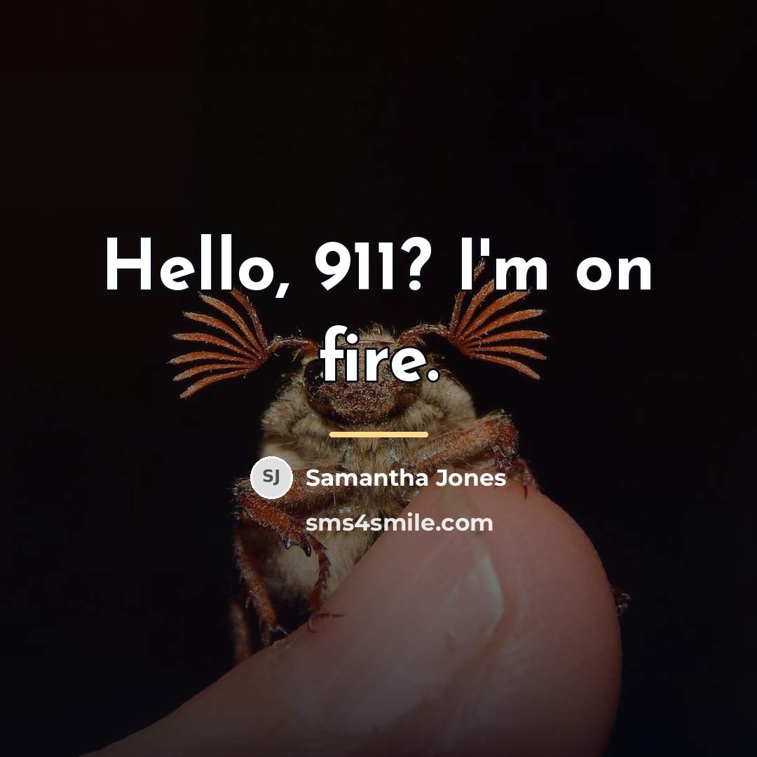 “Hello, 911? I'm on fire.…” quote by Samantha Jones