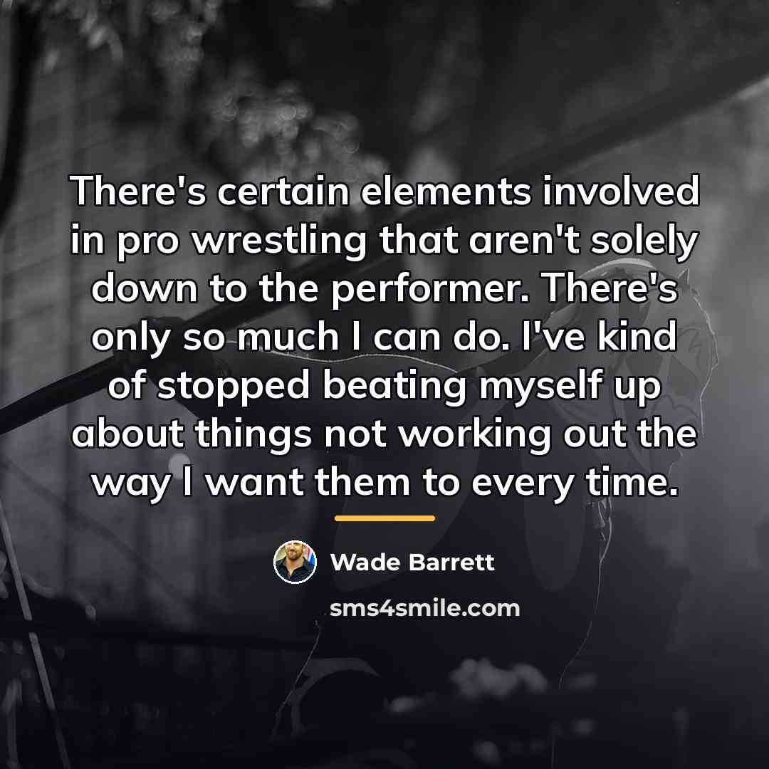“There's certain elements involved in pro wrestling that aren't solely…” quote by Wade Barrett