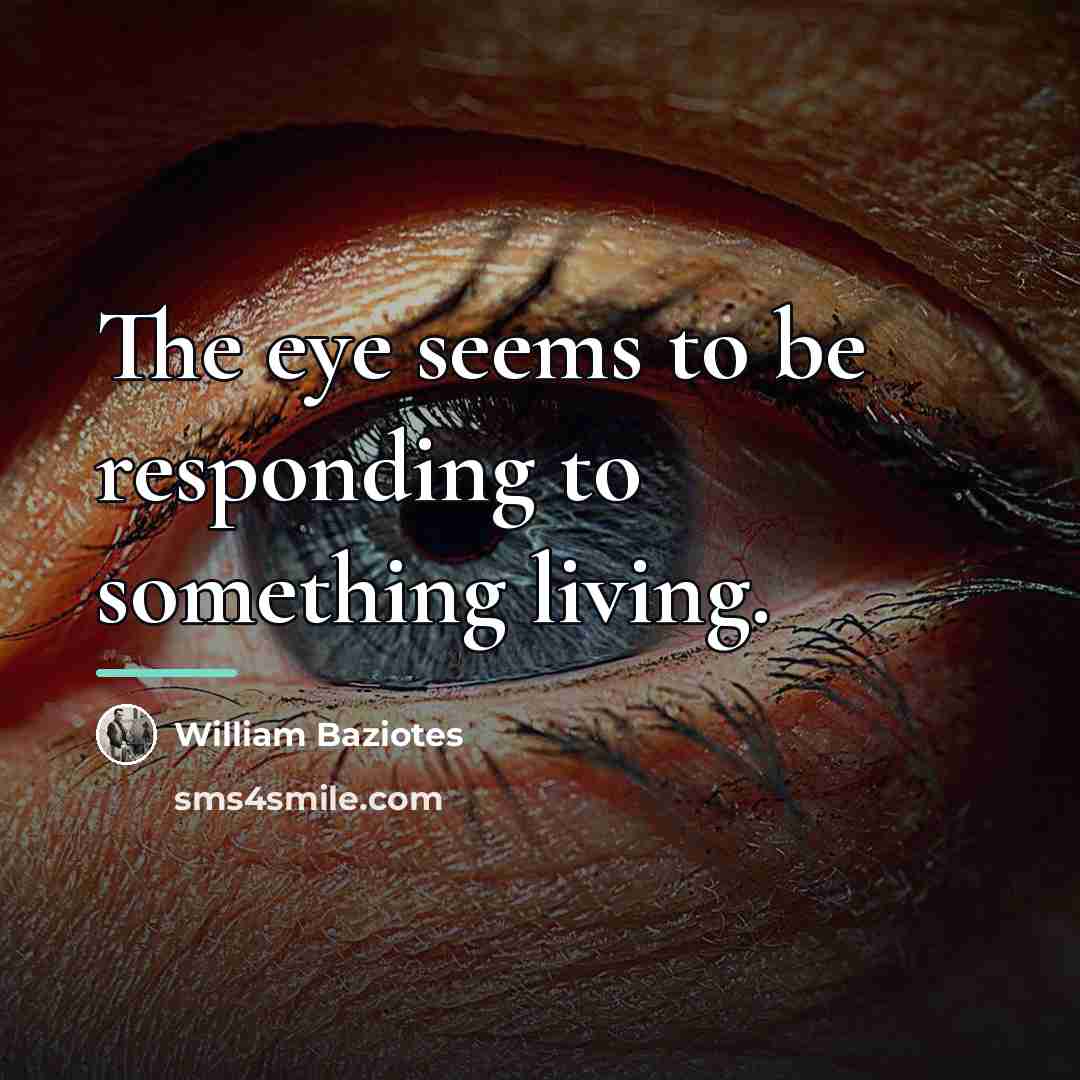 “The eye seems to be responding to something living.…” quote by William Baziotes