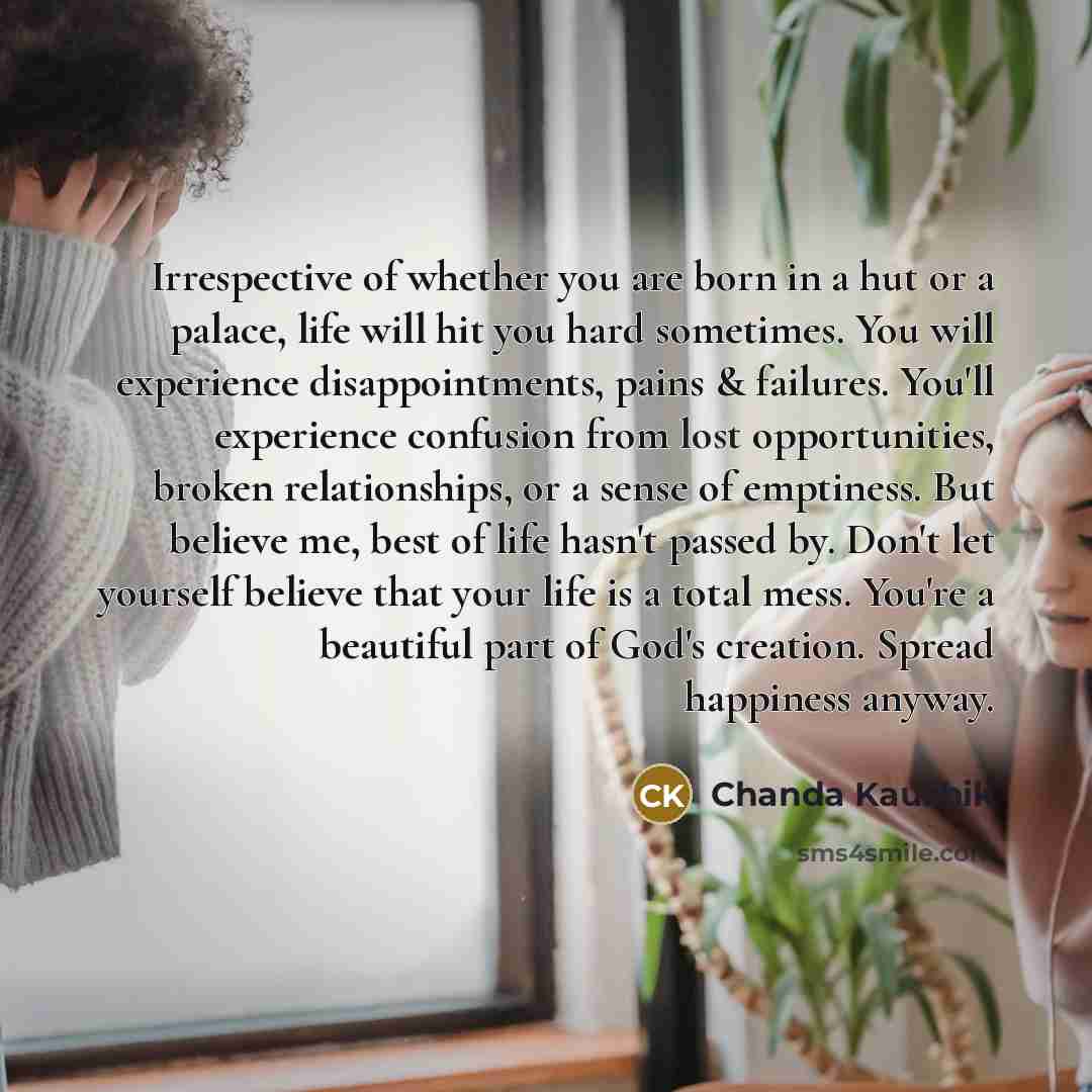 “Irrespective of whether you are born in a hut or…” quote by Chanda Kaushik