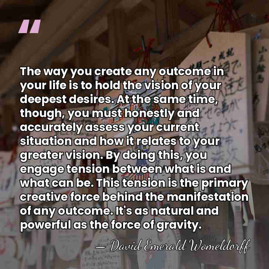 The way you create any outcome in your life is to hold&hellip; - David Emerald Womeldorff