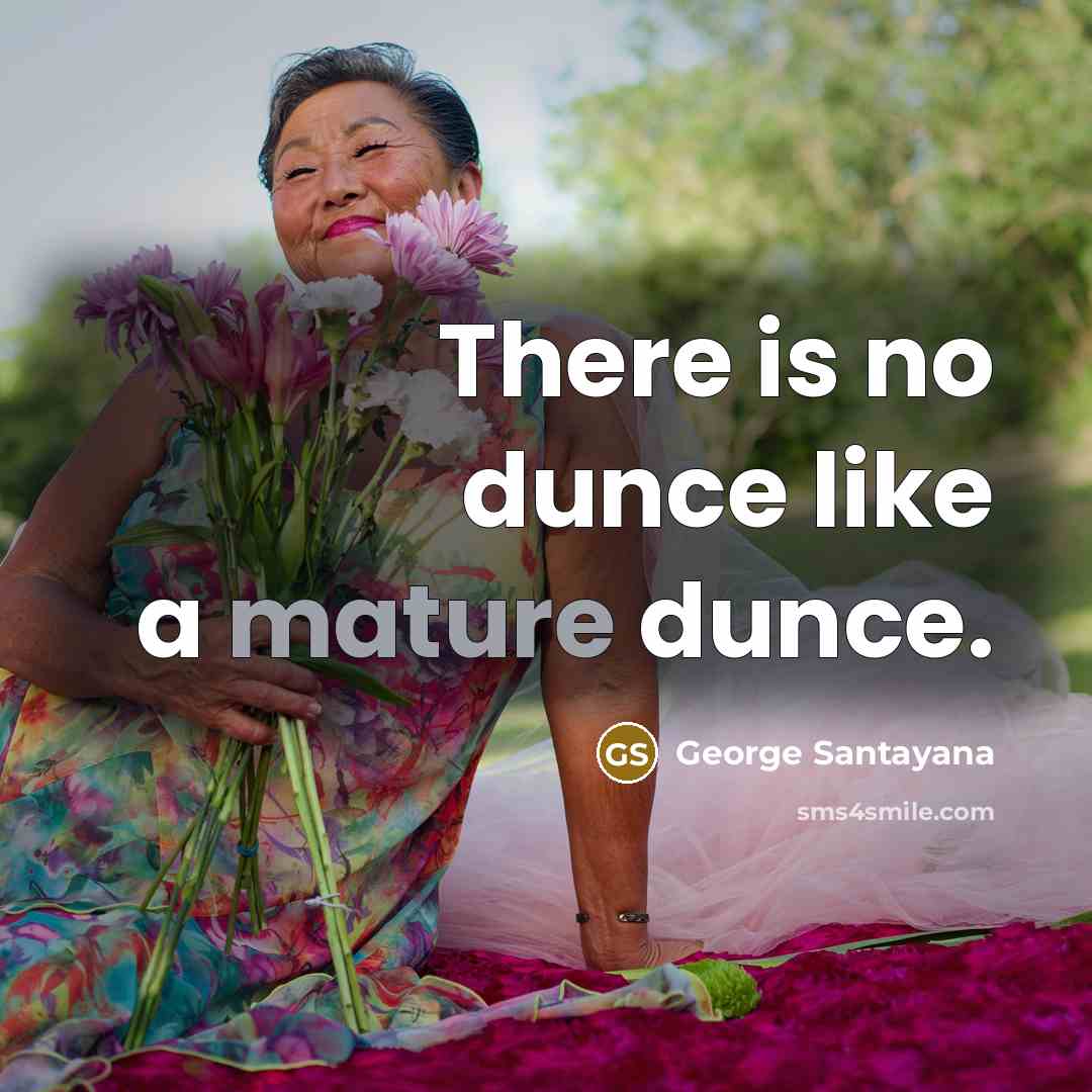 “There is no dunce like a mature dunce.…” quote by George Santayana