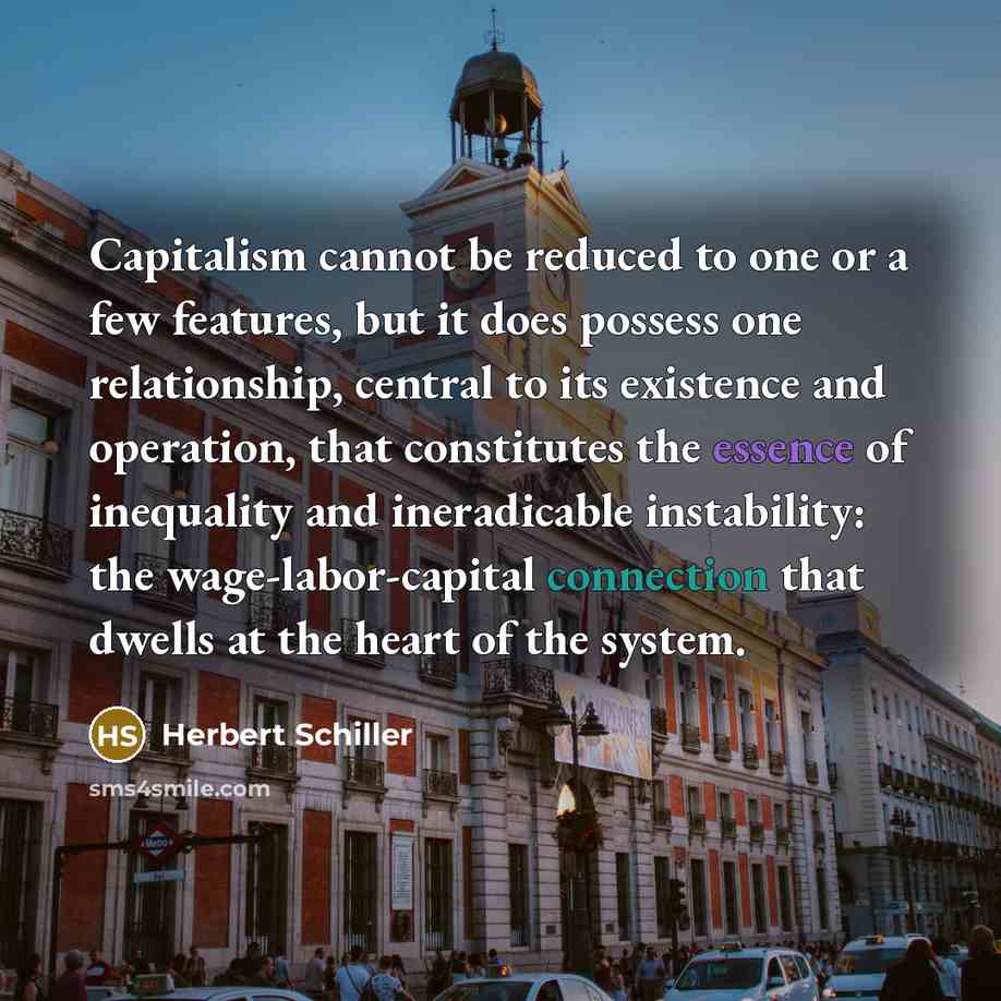 “Capitalism cannot be reduced to one or a few features,…” quote by Herbert Schiller