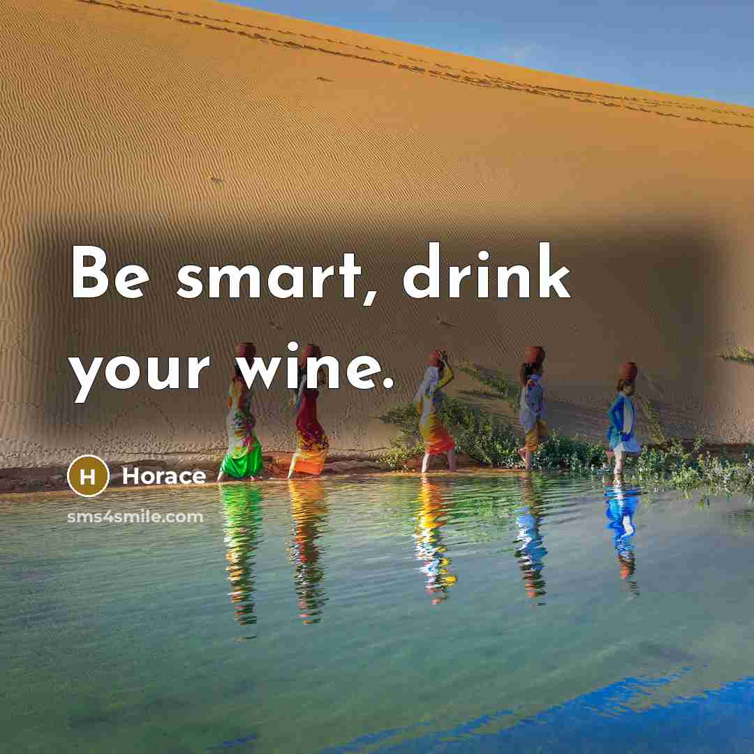 “Be smart, drink your wine.…” quote by Horace