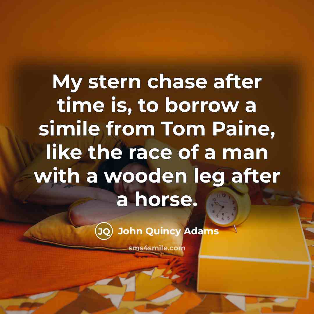 “My stern chase after time is, to borrow a simile…” quote by John Quincy Adams
