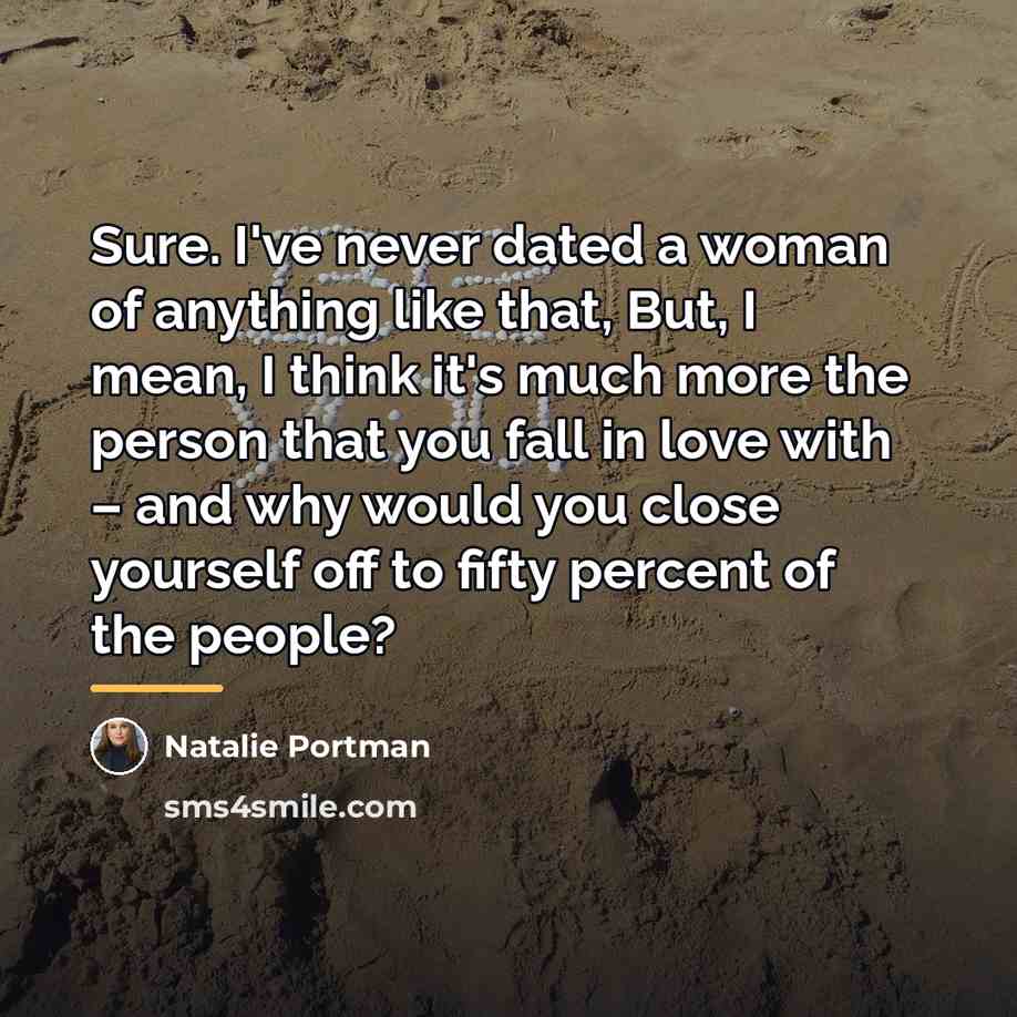 “Sure. I've never dated a woman of anything like that,…” quote by Natalie Portman