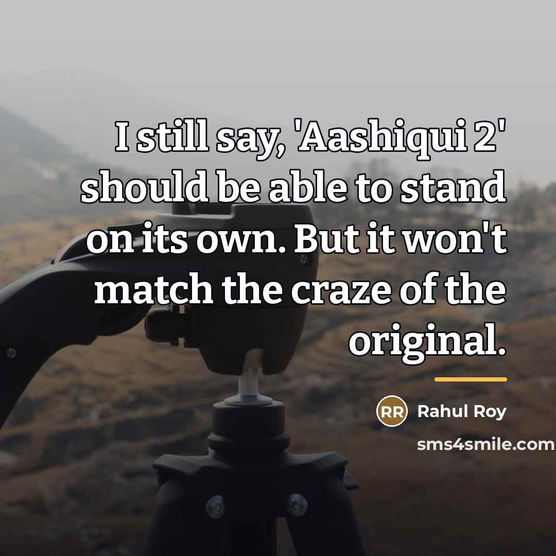 “I still say, 'Aashiqui 2' should be able to stand…” quote by Rahul Roy