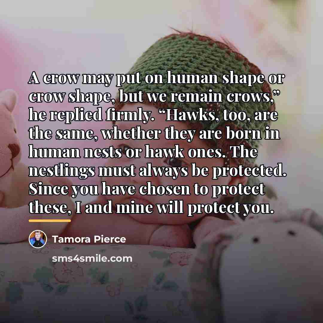 “A crow may put on human shape or crow shape,…” quote by Tamora Pierce
