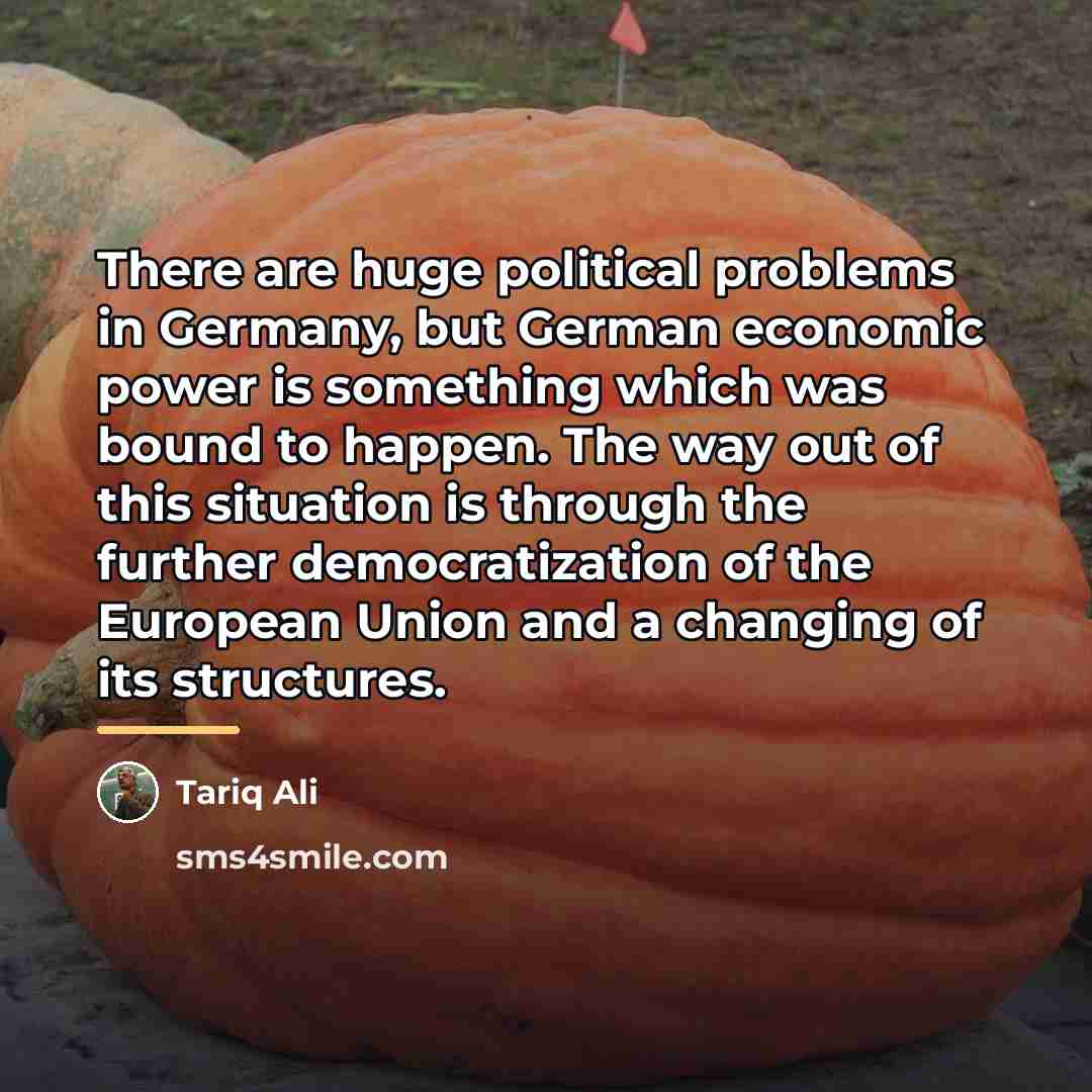 “There are huge political problems in Germany, but German economic…” quote by Tariq Ali