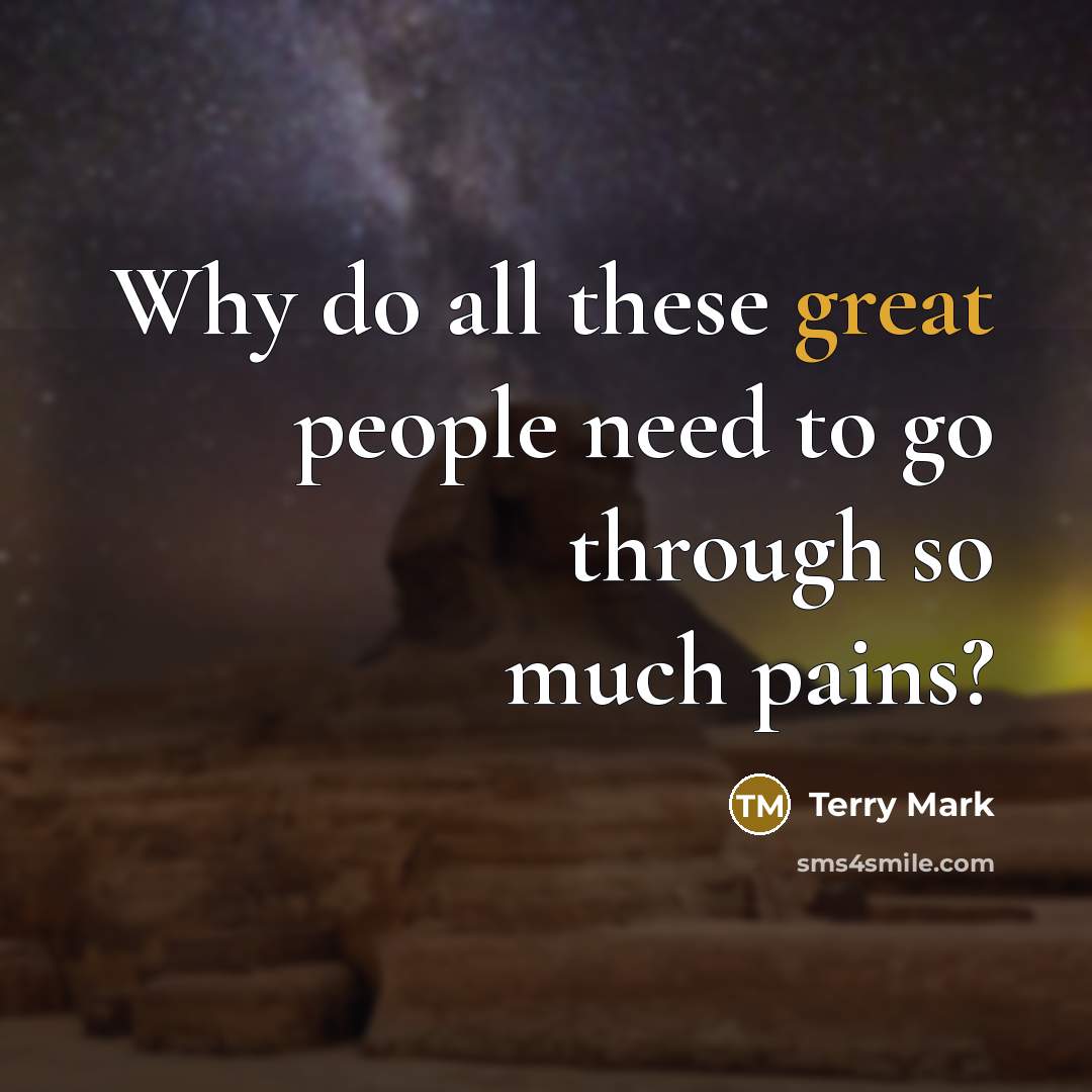 “Why do all these great people need to go through so much pains?” quote by Terry Mark