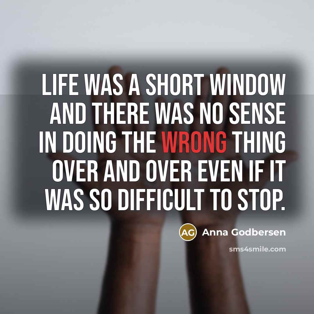 “Life was a short window and there was no sense…” quote by Anna Godbersen