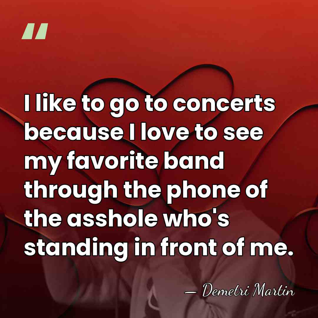 I like to go to concerts because I love to see my&hellip; - Demetri Martin