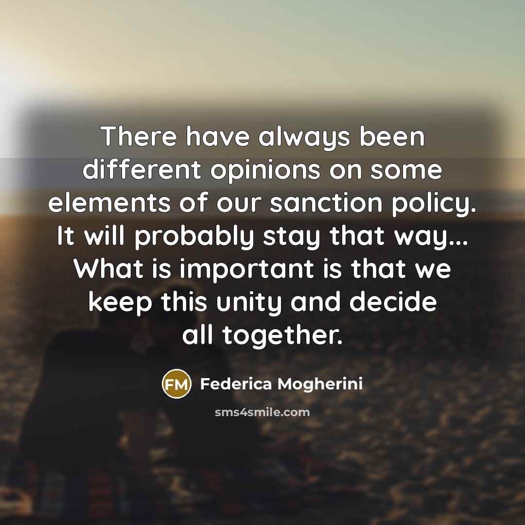 “There have always been different opinions on some elements of…” quote by Federica Mogherini