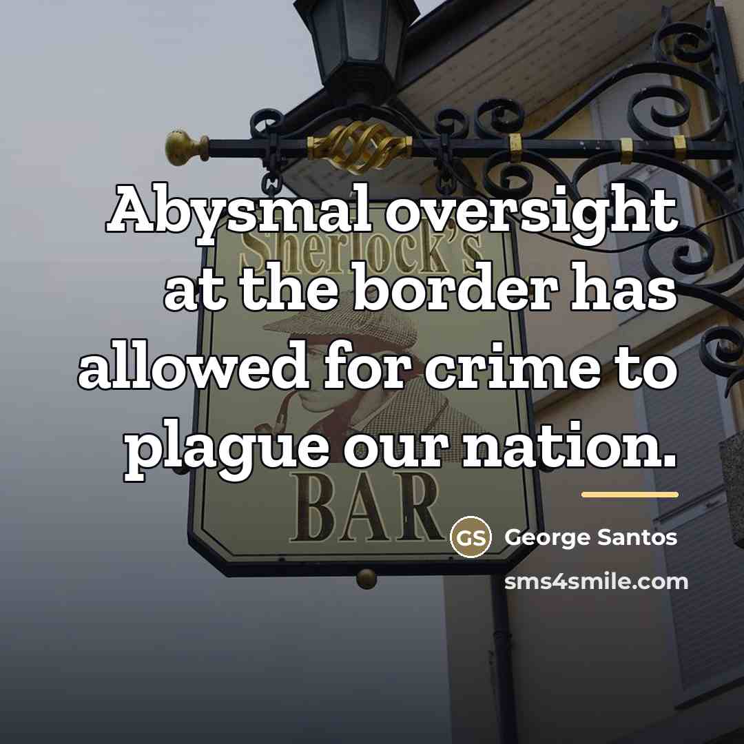 “Abysmal oversight at the border has allowed for crime to…” quote by George Santos