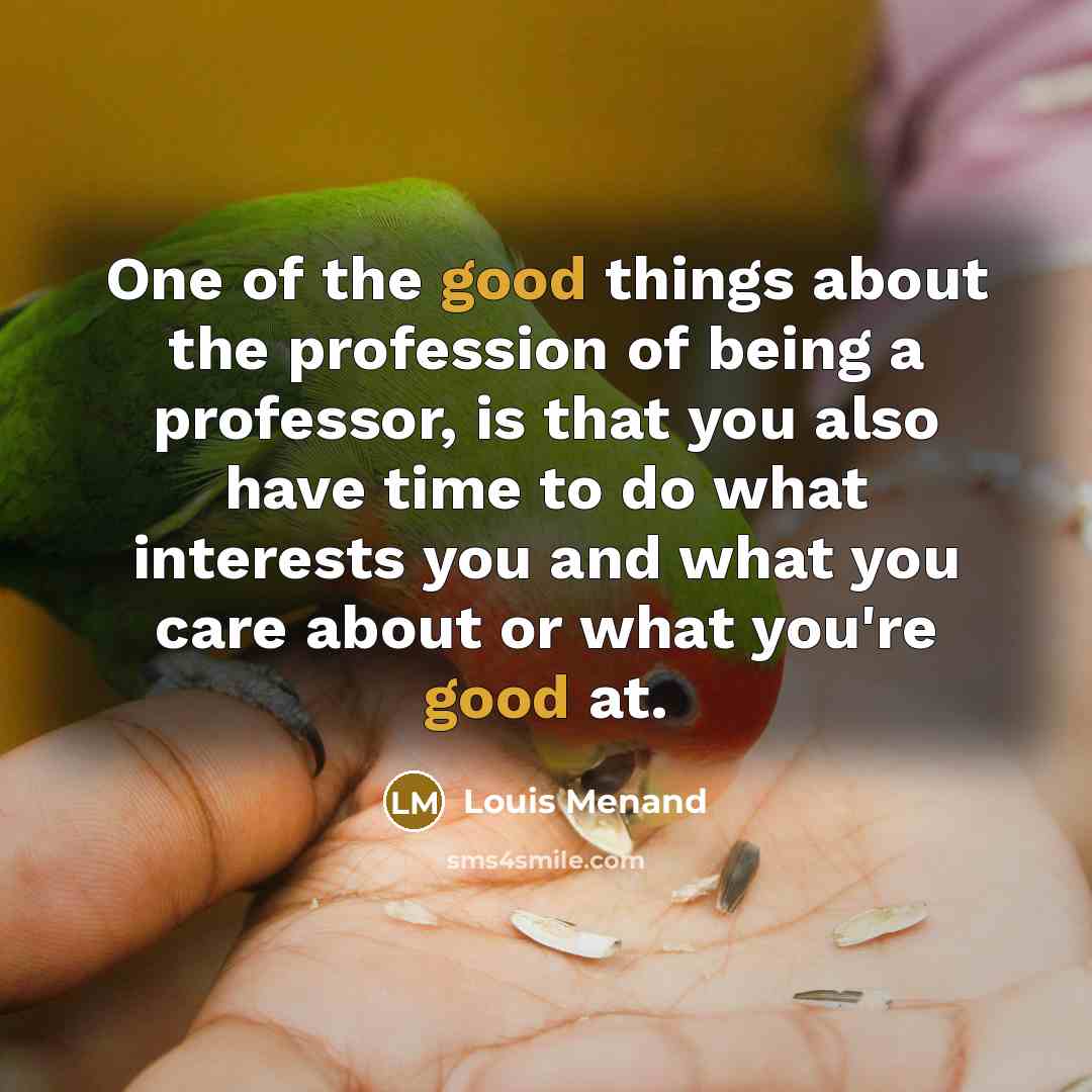 “One of the good things about the profession of being…” quote by Louis Menand