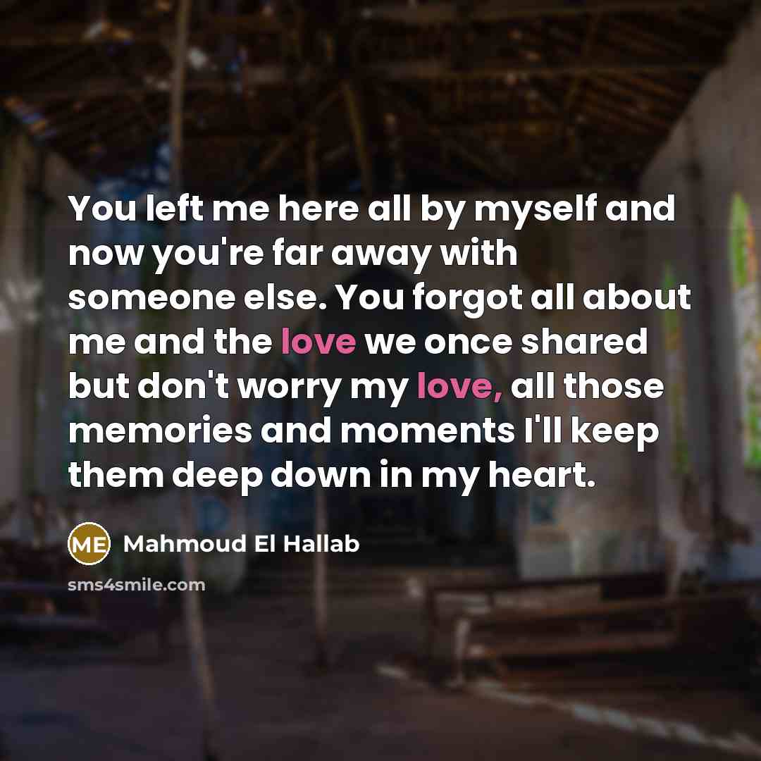 “You left me here all by myself and now you're…” quote by Mahmoud El Hallab