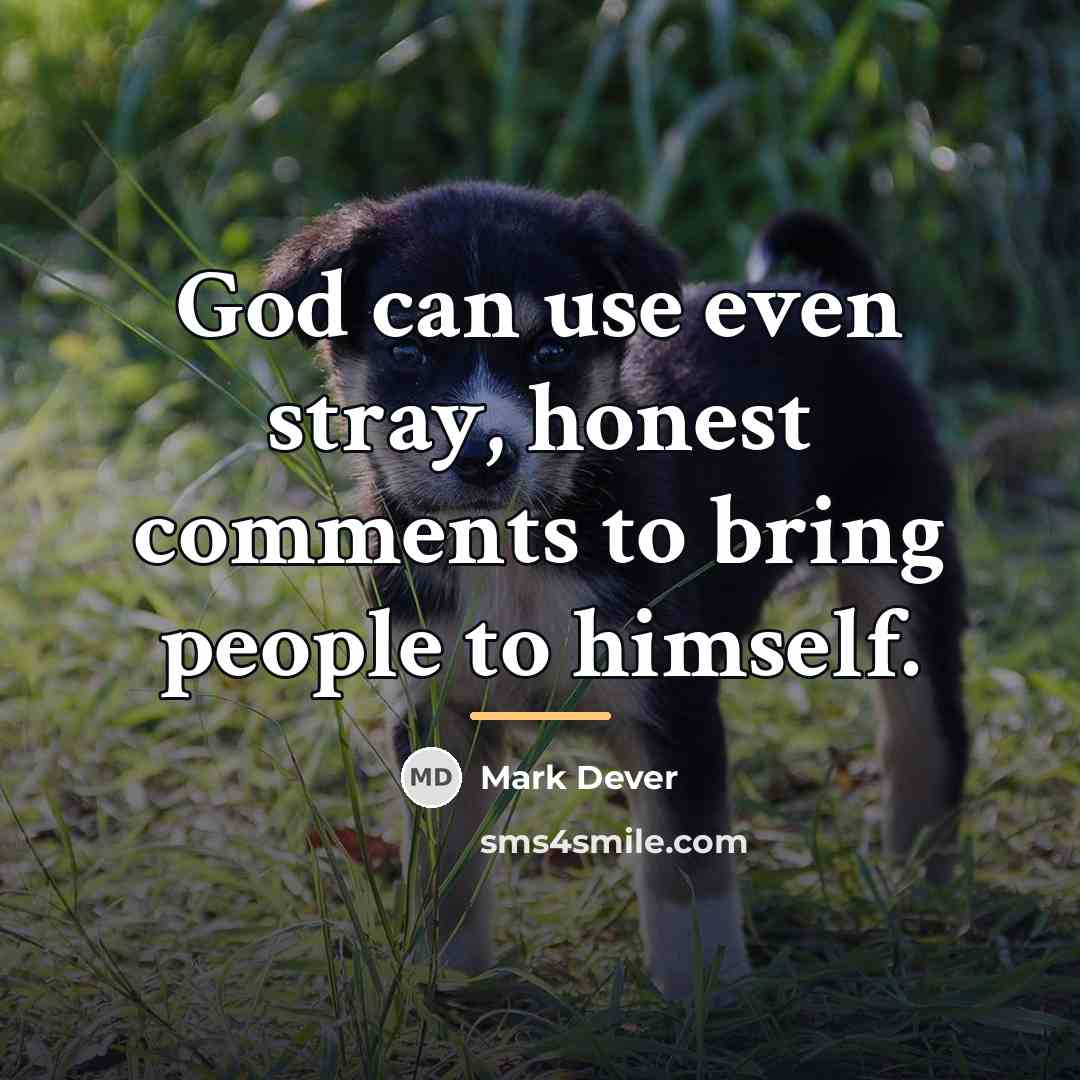 “God can use even stray, honest comments to bring people…” quote by Mark Dever