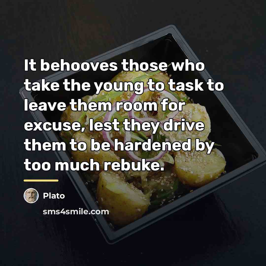 “It behooves those who take the young to task to…” quote by Plato