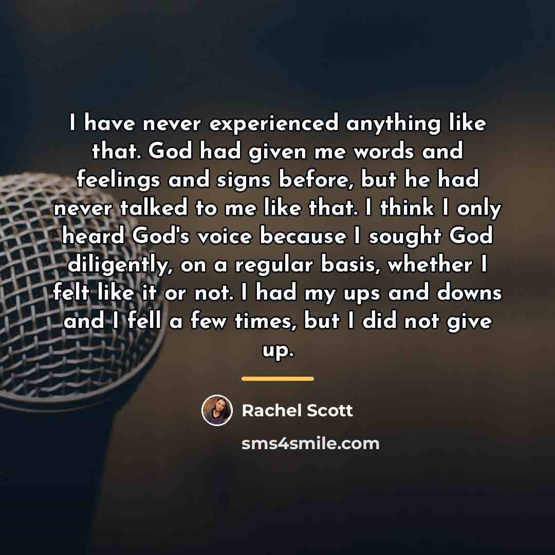 “I have never experienced anything like that. God had given…” quote by Rachel Scott