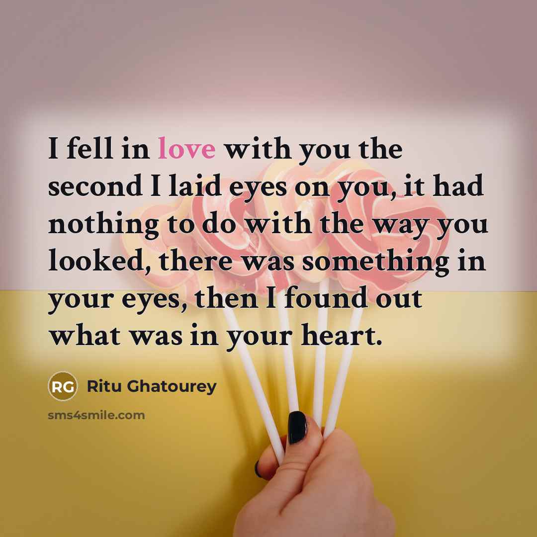 “I fell in love with you the second I laid…” quote by Ritu Ghatourey