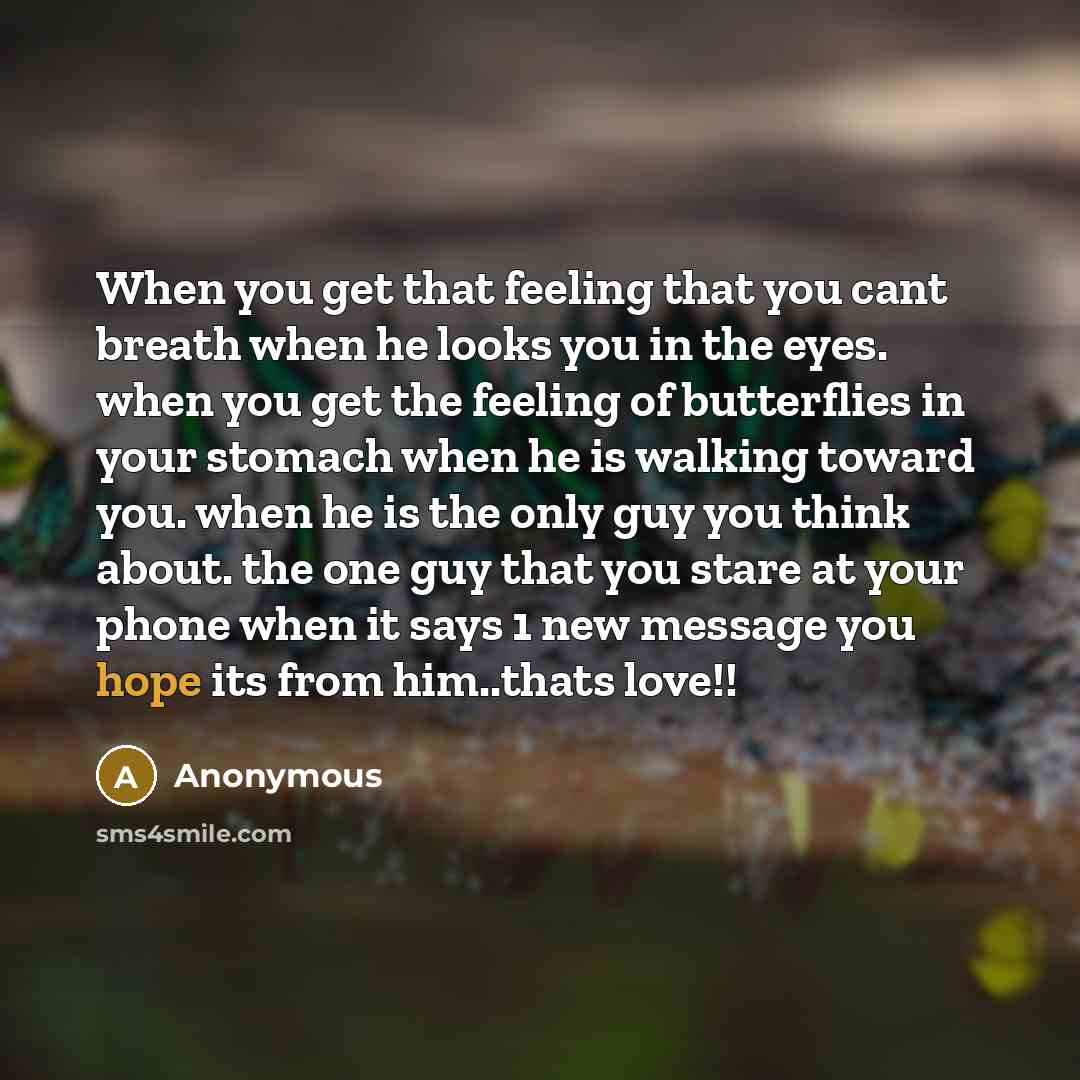 “When you get that feeling that you cant breath when…” quote by Anonymous
