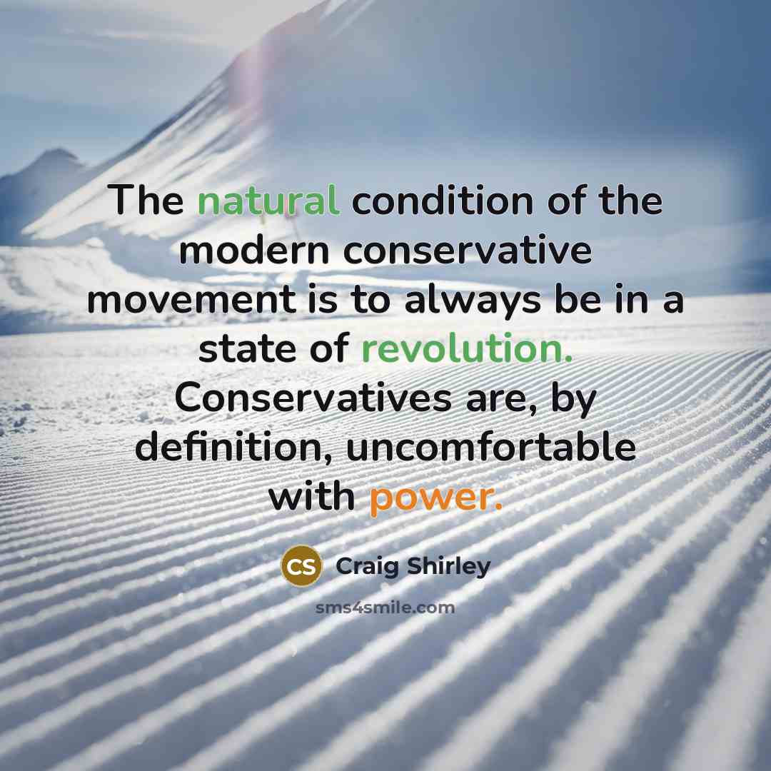 “The natural condition of the modern conservative movement is to…” quote by Craig Shirley