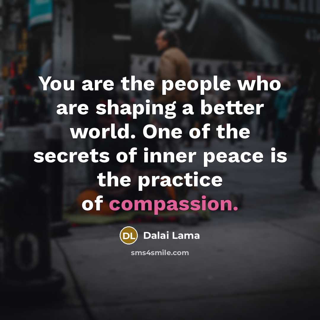 “You are the people who are shaping a better world.…” quote by Dalai Lama