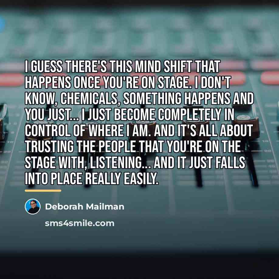 “I guess there's this mind shift that happens once you're…” quote by Deborah Mailman