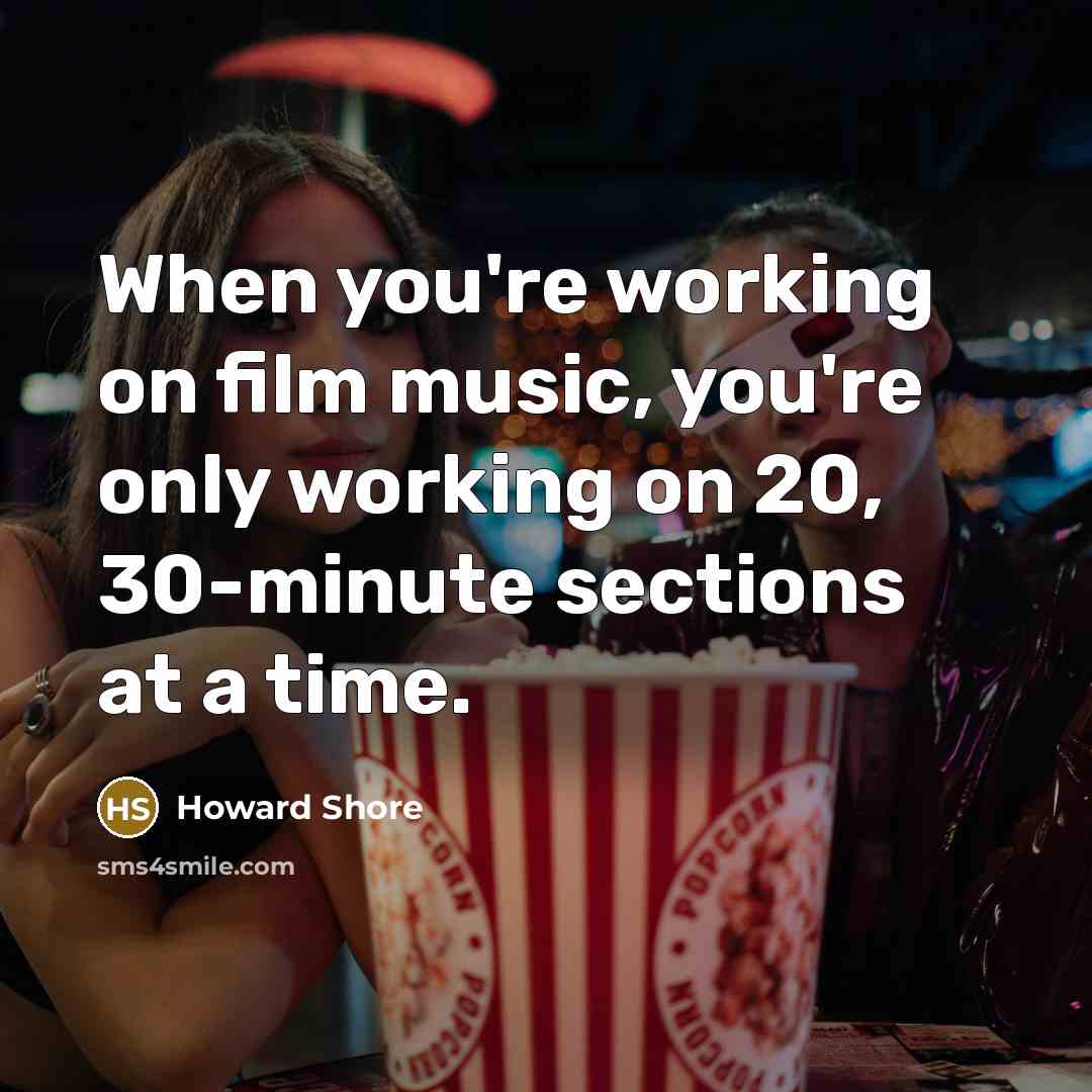 “When you're working on film music, you're only working on…” quote by Howard Shore