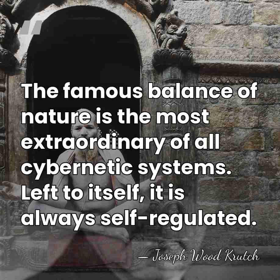 The famous balance of nature is the most extraordinary of all cybernetic&hellip; - Joseph Wood Krutch