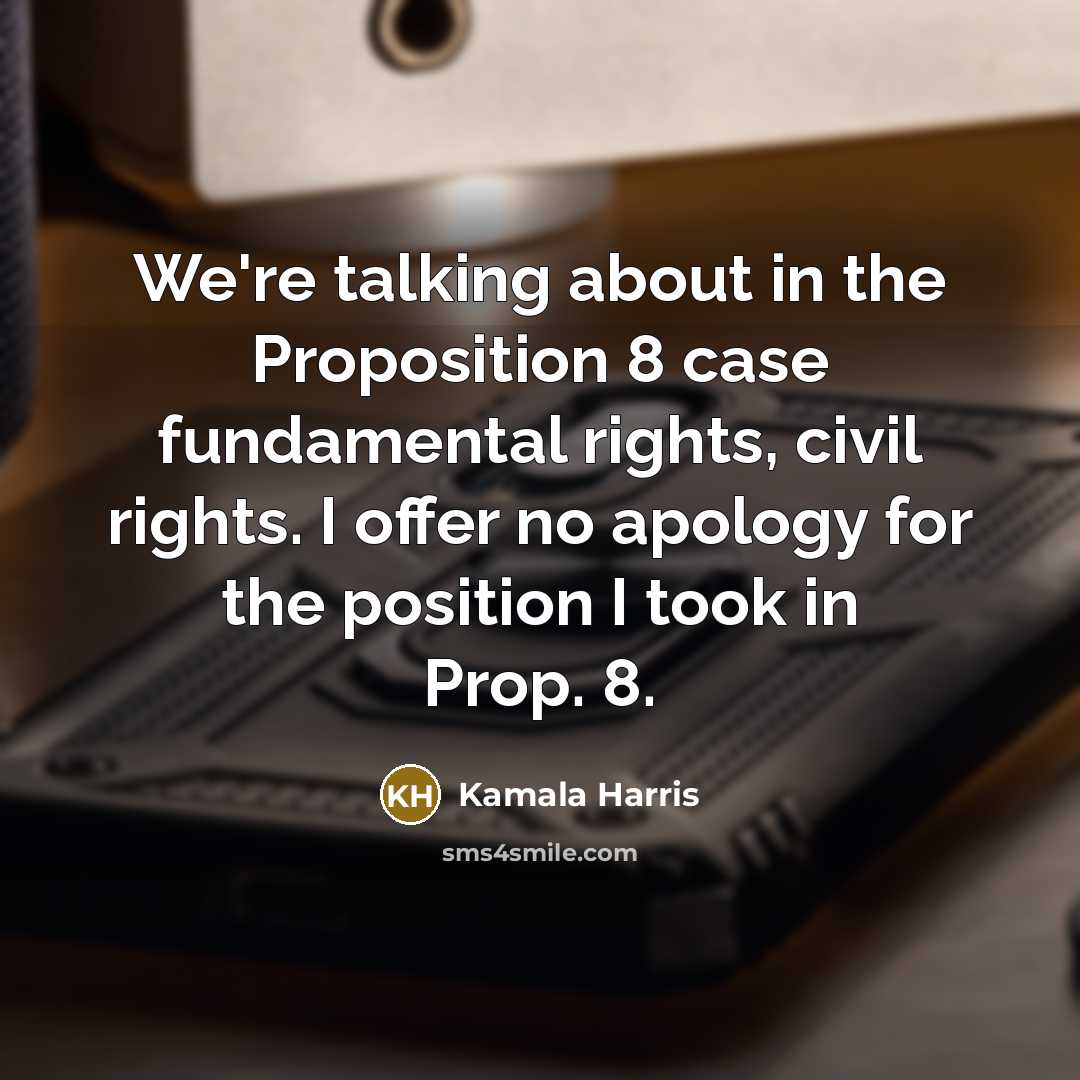 “We're talking about in the Proposition 8 case fundamental rights,…” quote by Kamala Harris