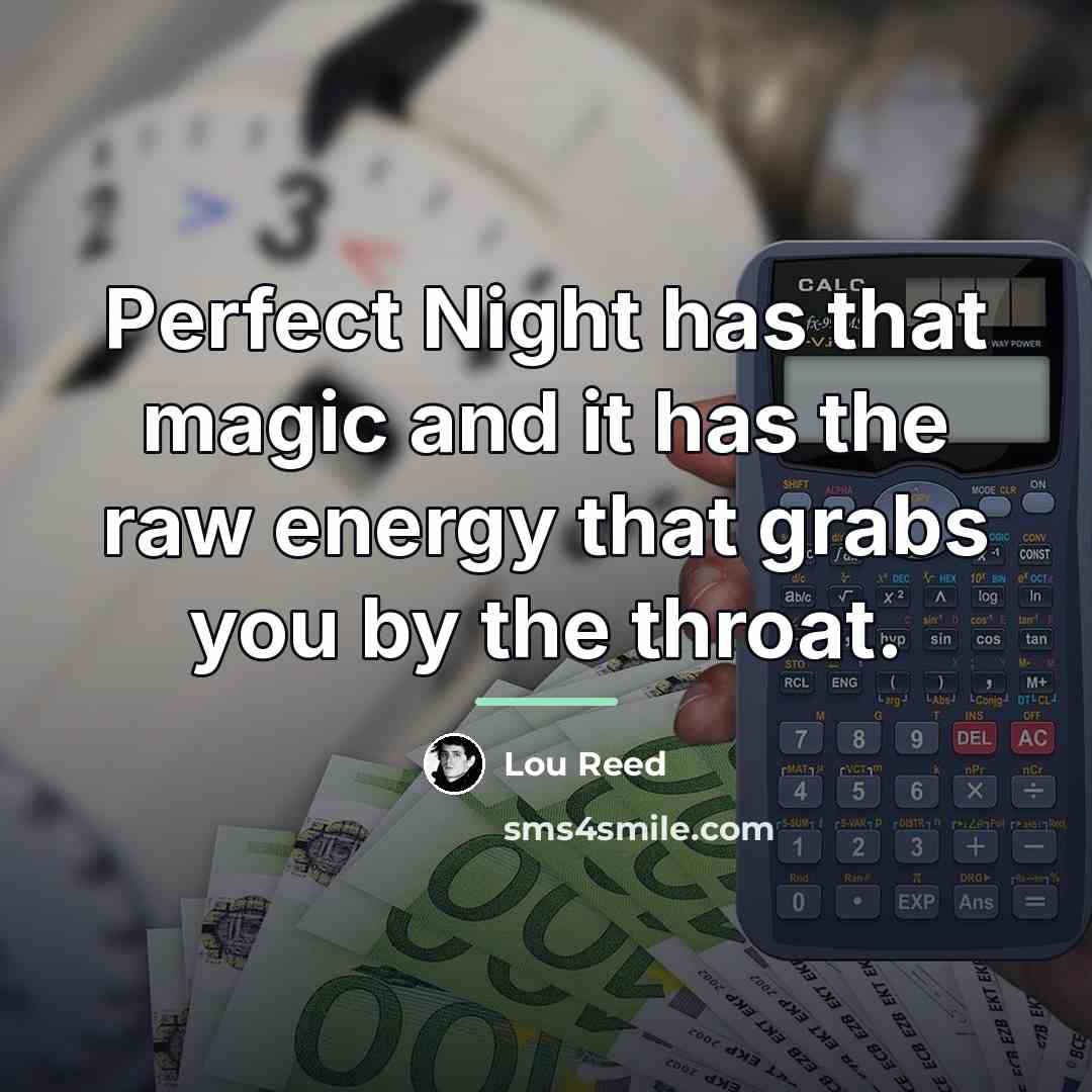“Perfect Night has that magic and it has the raw…” quote by Lou Reed
