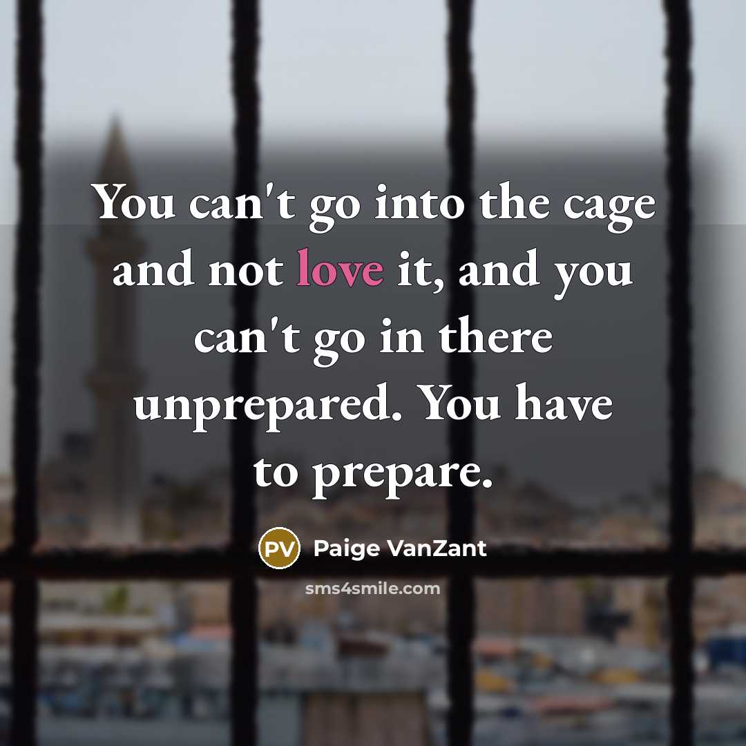 “You can't go into the cage and not love it,…” quote by Paige VanZant