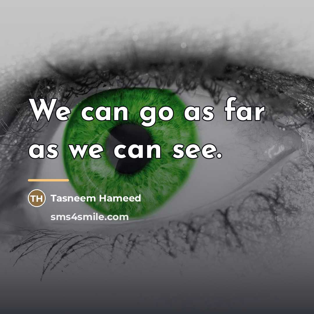 “We can go as far as we can see.…” quote by Tasneem Hameed