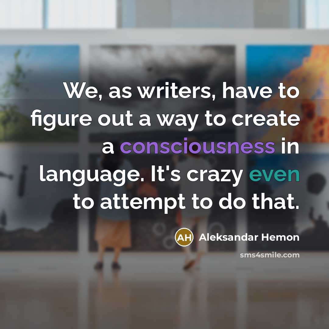 “We, as writers, have to figure out a way to…” quote by Aleksandar Hemon