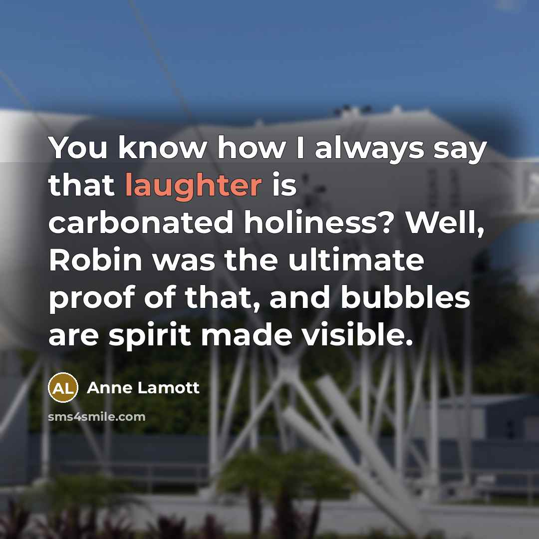 “You know how I always say that laughter is carbonated…” quote by Anne Lamott