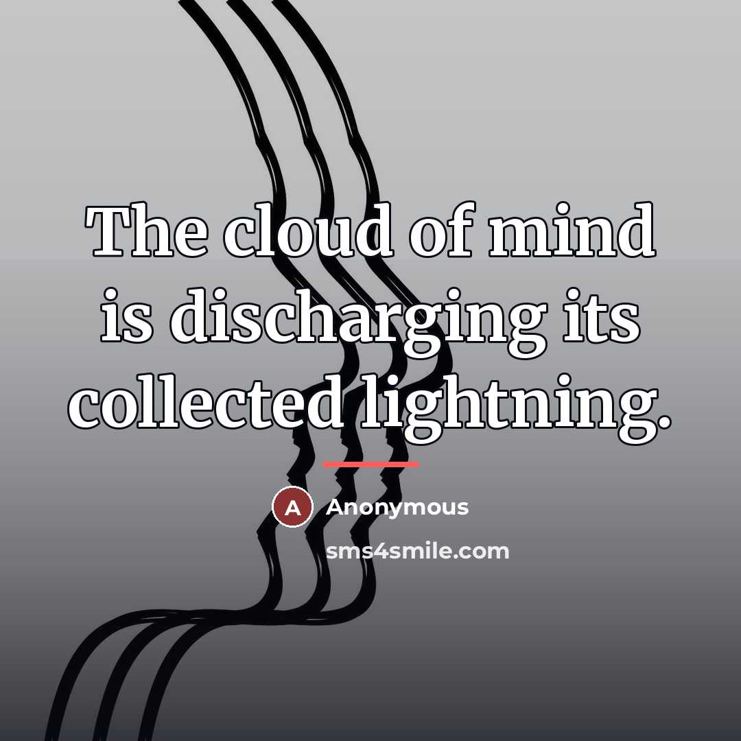 “The cloud of mind is discharging its collected lightning.…” quote by Anonymous