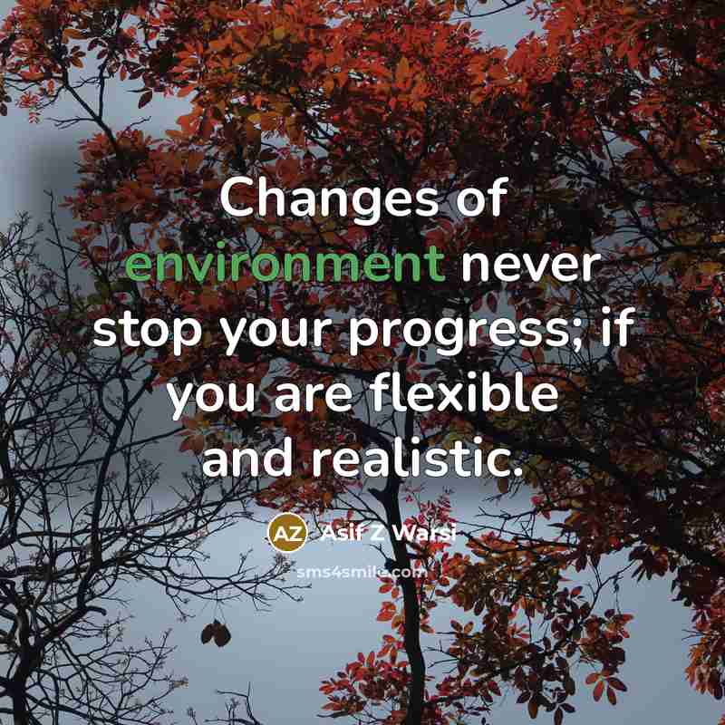 “Changes of environment never stop your progress; if you are…” quote by Asif Z Warsi