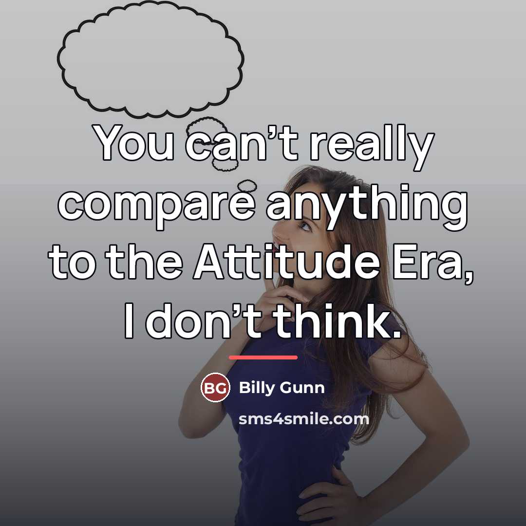 “You can't really compare anything to the Attitude Era, I…” quote by Billy Gunn
