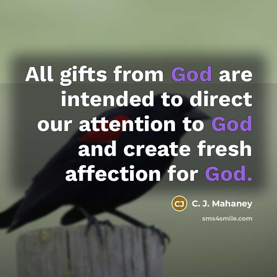 “All gifts from God are intended to direct our attention…” quote by C. J. Mahaney